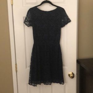 Navy lace a line dress